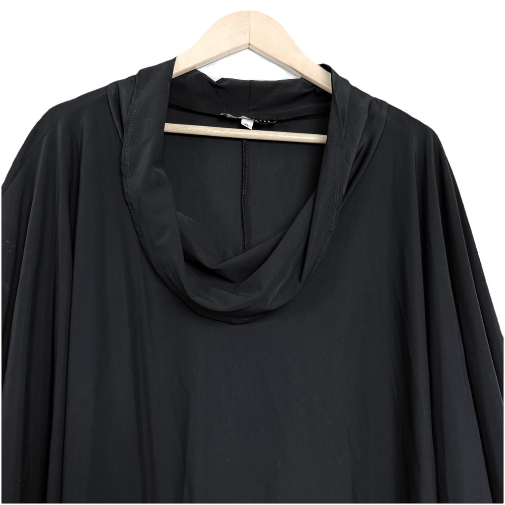 Bryn Walker Black Draped Cowl Neck Oversized Tunic Top XL Minimalist - Picture 2 of 7